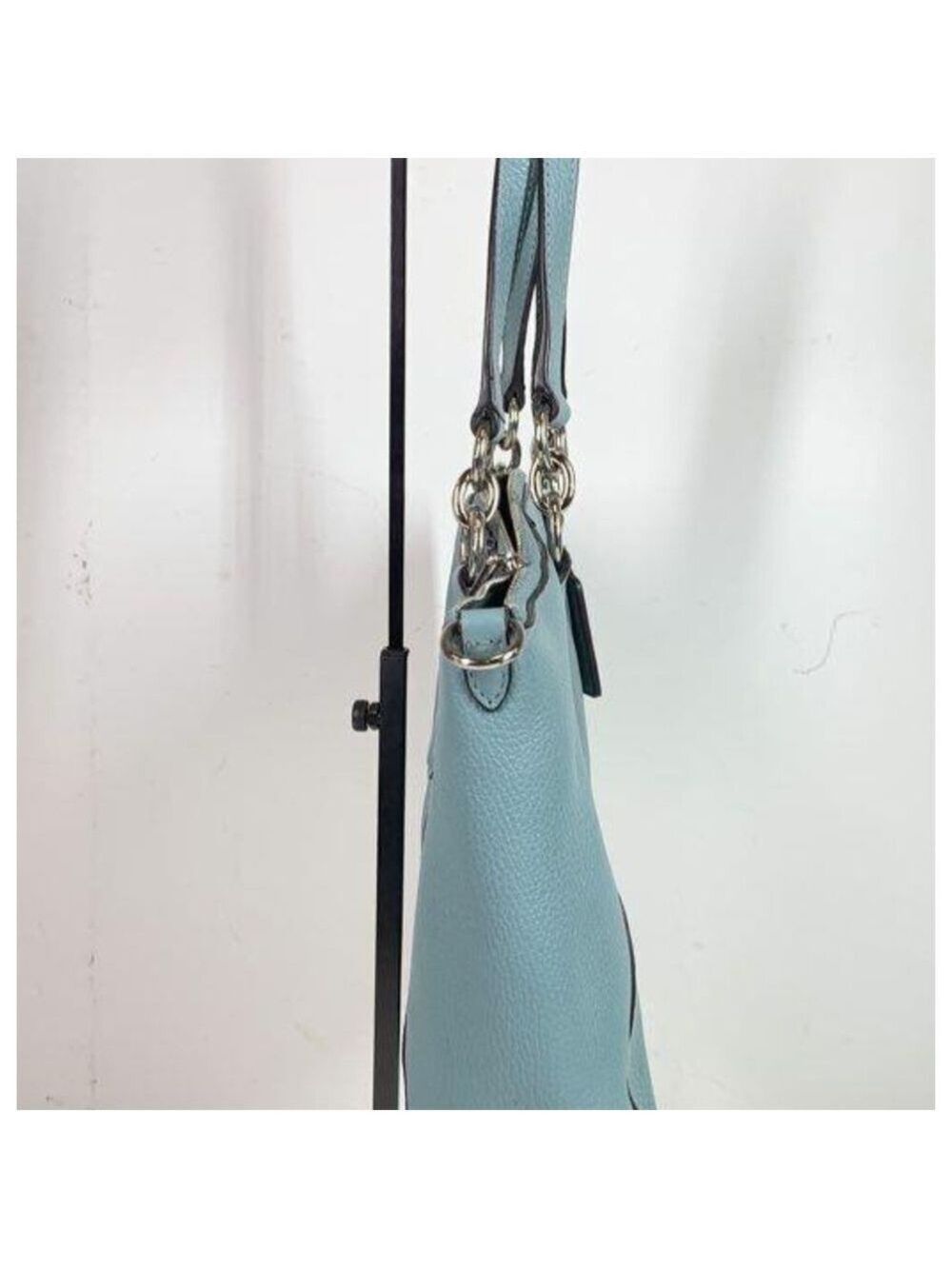 Coach Light Blue Leather Tote - Picture 3 of 6